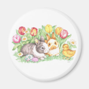 Bunnies & Chick, Påskhare Magnet