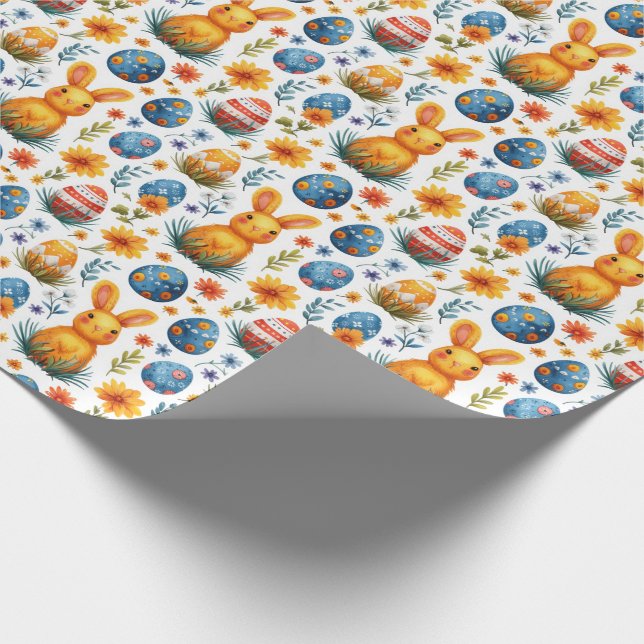 Bunnies, Eggs & Flowers - Påsk Presentpapper (Hörn)