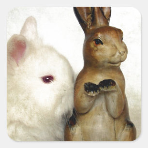 Bunnies Fyrkantigt Klistermärke
