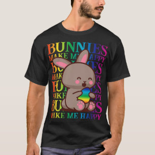 Bunnies gör mig glad påsk t shirt