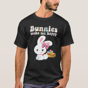 BUNNIES GÖR MIG LYCKLIG Småbarn Girl Kid Mamma Cut T Shirt