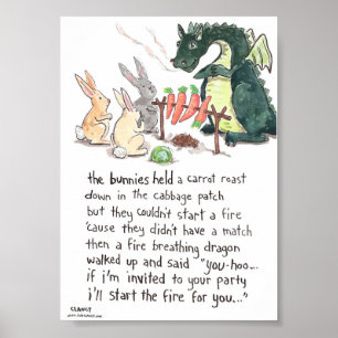 Bunnies hade en morotsrost - dikt poster