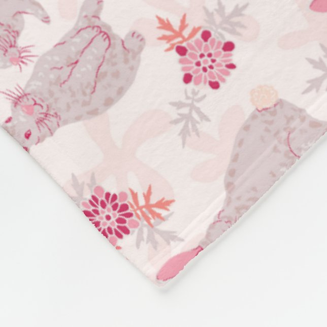 Bunnies i Flower Fält Blanket Fleecefilt (Hörn)