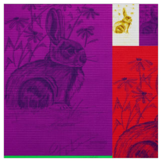 Bunnies i Vild Färg Fabric Tyg