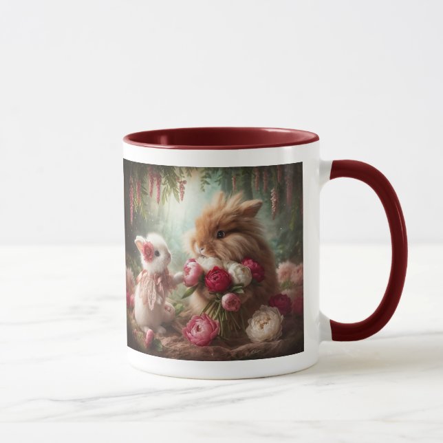 Bunnies Kärlek Peonies Mugg (Höger)