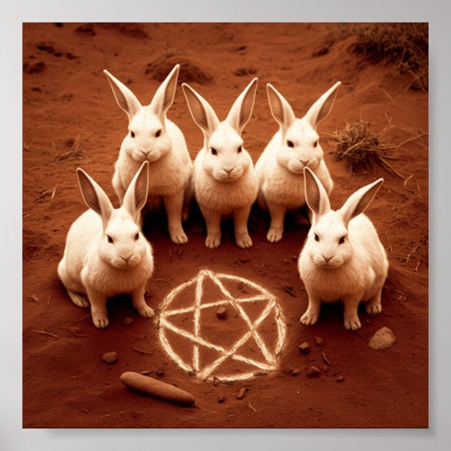 Bunnies med Pentagram Poster (Framsidan)