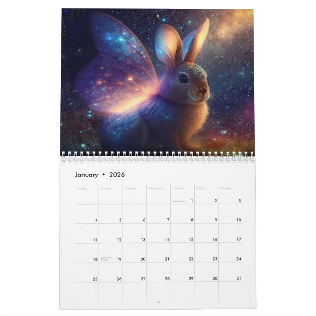 Bunnies med Vingar Kalender (Jan 2026)
