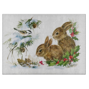 Bunnies och Bird Enjoy Snö jul