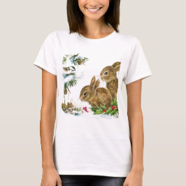 Bunnies och Bird Enjoy Snö T Shirt