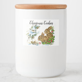 Bunnies och Birds God jul i Snö Mat Etiketter