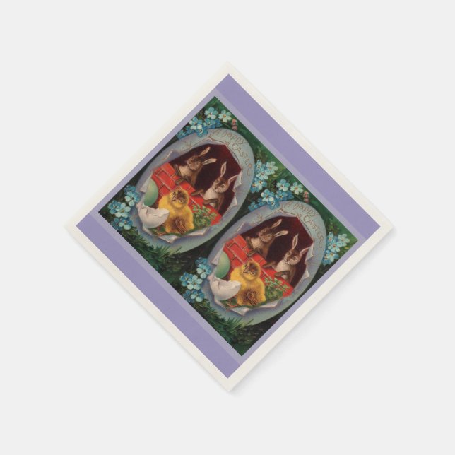 Bunnies och Chick Påsk Pappra blöjor Pappersservett (Hörn)