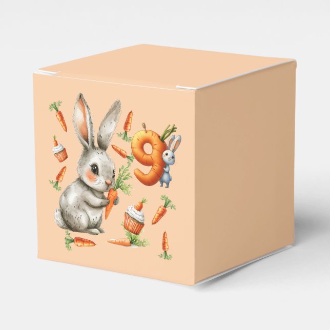 Bunnies och morötter 9:e Födelsedagsfesten Presentaskar (Framsidan Sidan)