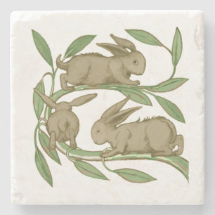 Bunnies på en limb, William De Morgan Stenunderlägg