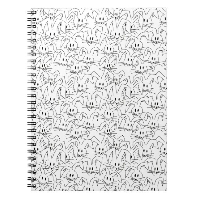 Bunnies på vit - sömlös mönster. anteckningsbok (Framsidan)
