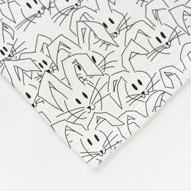 Bunnies på vit - sömlös mönster. fleecefilt (Hörn)