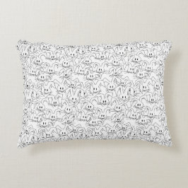 Bunnies på vit - sömlös mönster. prydnadskudde