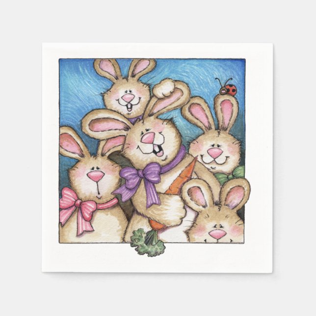 Bunnies - Pappra blöjor Pappersservett (Framsidan)