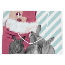 Bunnies Peeking i Santa's Sack
