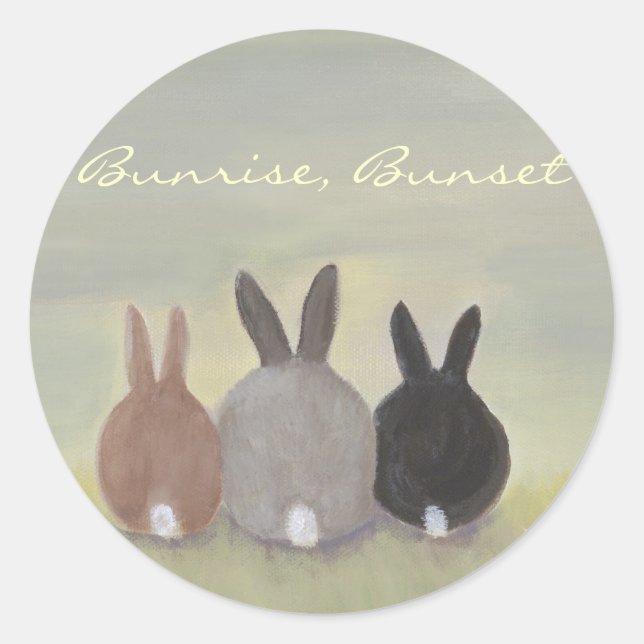 Bunnies Stickers Runt Klistermärke (Framsida)