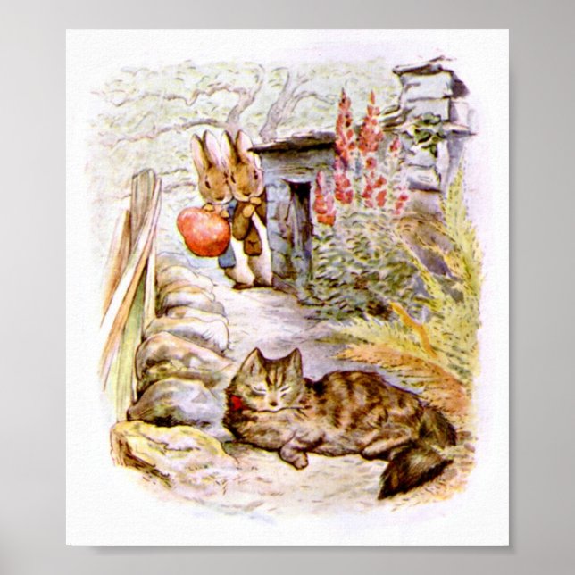 Bunnies Watching Cat Artwork Poster (Framsidan)