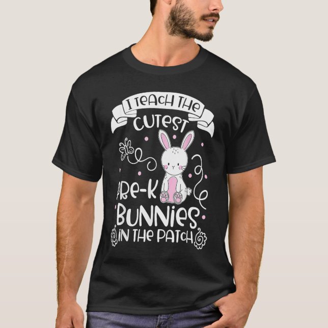 Bunnies  Women Pre K Teacher  Easter Day T Shirt (Framsida)