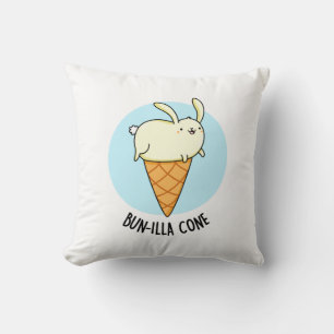 Bunnilla Cone Funny Bunny Vanilla Ice Cream Pun Kudde