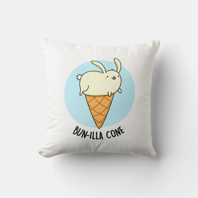 Bunnilla Cone Funny Bunny Vanilla Ice Cream Pun Kudde (Framsida)