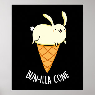 Bunnilla Cone Funny Bunny Vanilla Mörk BG Poster