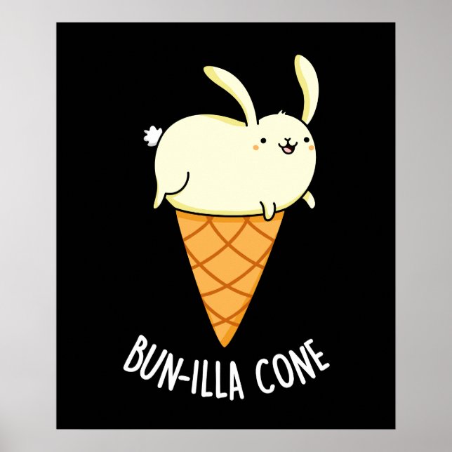 Bunnilla Cone Funny Bunny Vanilla Mörk BG Poster (Framsidan)
