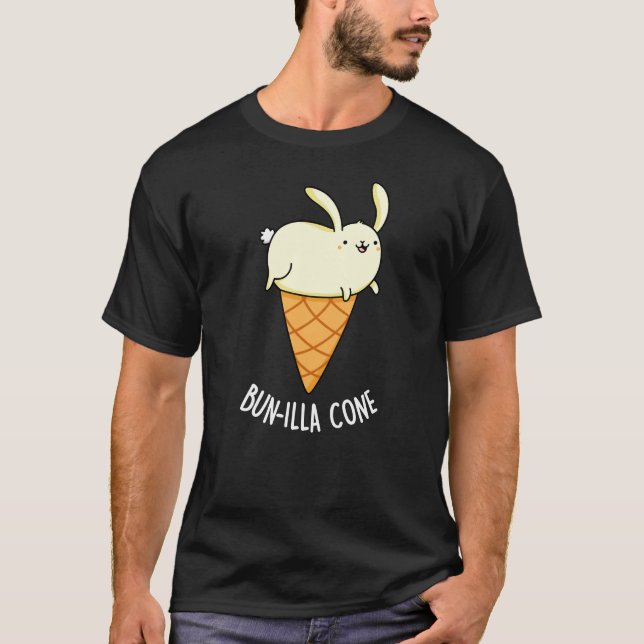 Bunnilla Cone Funny Bunny Vanilla Mörk BG T Shirt (Framsida)
