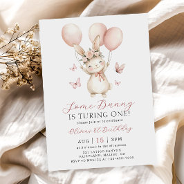 Bunny 1st Birthday Invitation Inbjudningar