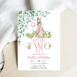 Bunny 2nd Birthday Invitation Inbjudningar