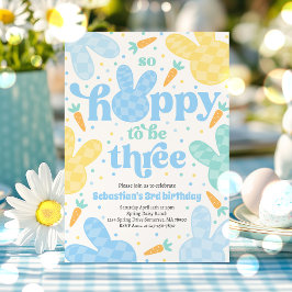 Bunny 3:e födelsedagen Party Vår Boy Bunny Birthda Inbjudningar