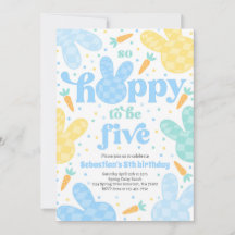 Bunny 5:e Födelsedagsfesten Vår Boy Bunny Birthday