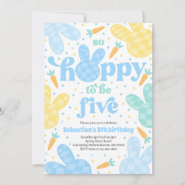 Bunny 5:e Födelsedagsfesten Vår Boy Bunny Birthday Inbjudningar