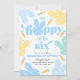 Bunny 6e Födelsedagsfest Vår Boy Bunny Birthday Inbjudningar