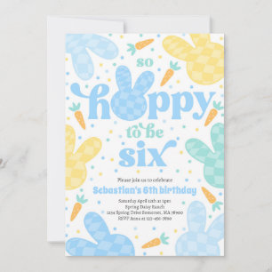 Bunny 6e Födelsedagsfest Vår Boy Bunny Birthday Inbjudningar