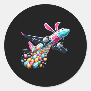 Bunny Airlines Påskägg Manar Kids Boys Påsk Ai Runt Klistermärke