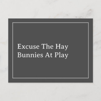 Bunny Älskare Funny Ursäkta Hay-offerten Vykort