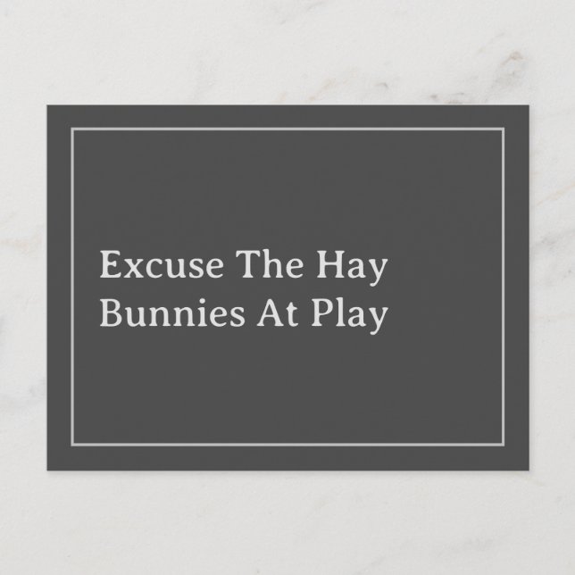 Bunny Älskare Funny Ursäkta Hay-offerten Vykort (Framsida)