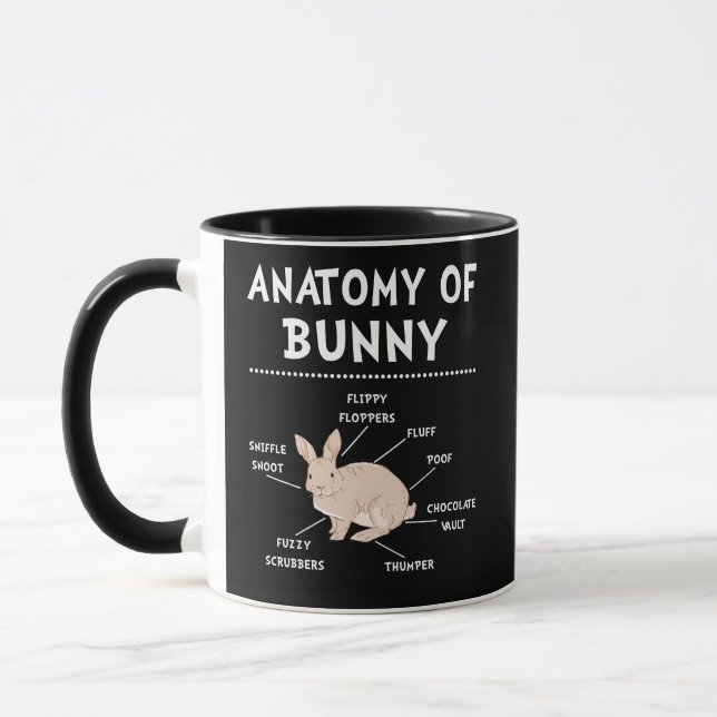 Bunny Anatomy Rabbit Älskare Bunny Mamma Mugg (Vänster)