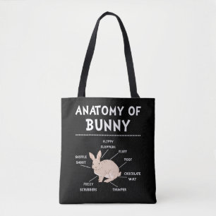 Bunny Anatomy Rabbit Älskare Bunny Mamma Tygkasse