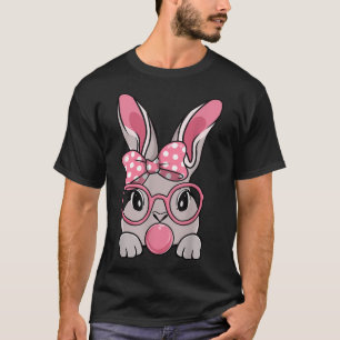 Bunny Ansikte Bow Tie Headband Glass Bubblegum Öst T Shirt