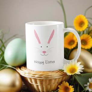Bunny Ansikte Helgdag Påsk Coffee Mugg