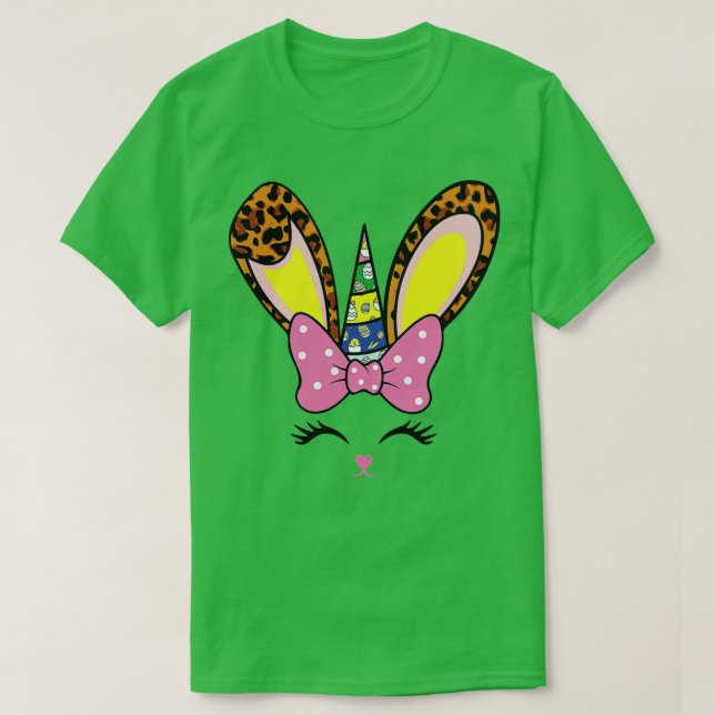 Bunny Ansikte Leopard Glass Bubble Gum Påsk Day G T Shirt (Design framsida)