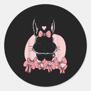 Bunny Ansikte Leopard Skriv ut Glass Cute Rabbit Runt Klistermärke