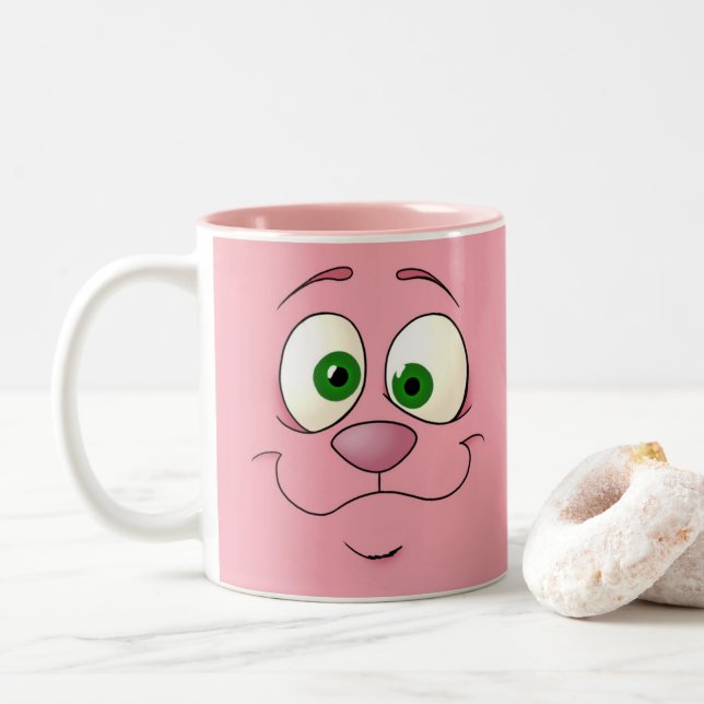 Bunny Ansikte, med citat Två-Tonad Mugg (Med munk)