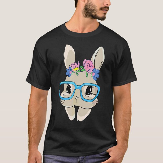 Bunny Ansikte med solglasögon för flickor, kvinnor T Shirt (Framsida)