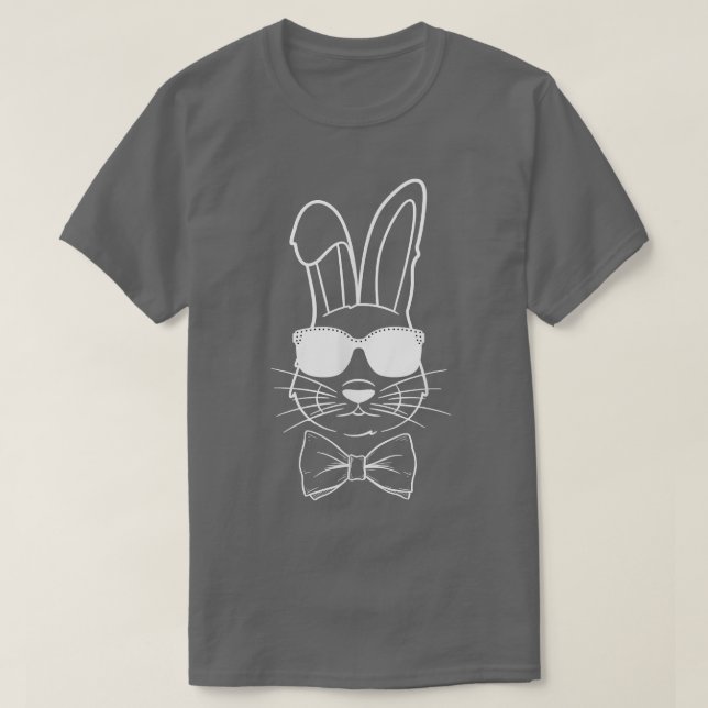 Bunny Ansikte med solglasögon för pojkar, flickor  T Shirt (Design framsida)