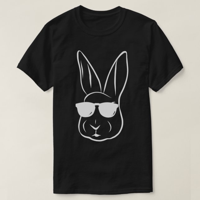 Bunny ansikte med solglasögon påsk dag för pojkar  t shirt (Design framsida)